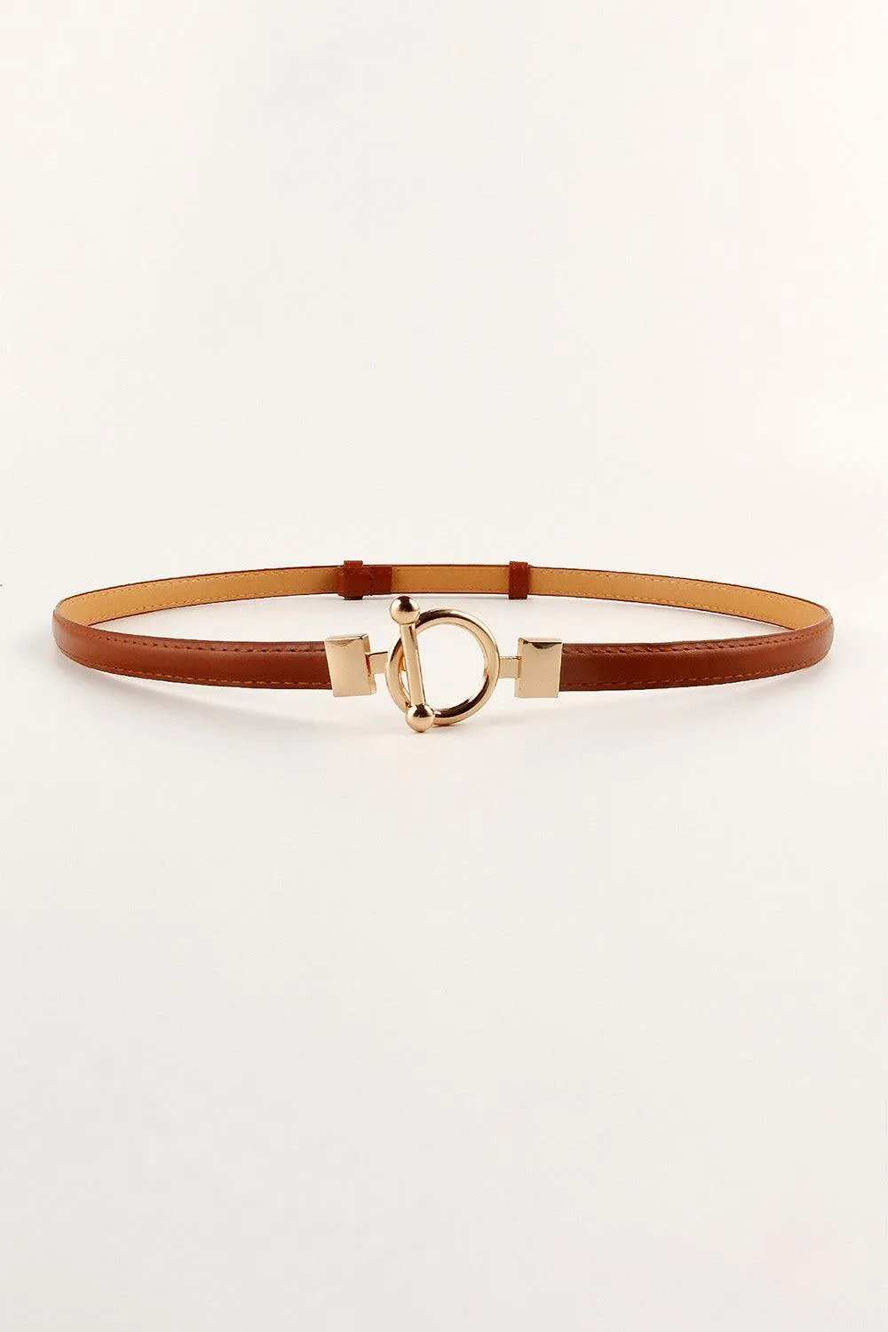Toggle Buckle Skinny PU Belt - Trendsi - Flyclothing LLC