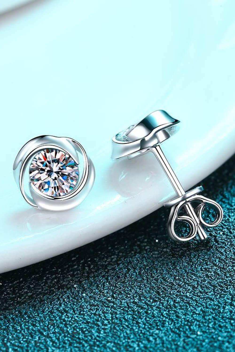 Feeling Fun Moissanite Stud Earrings - Trendsi - Flyclothing LLC