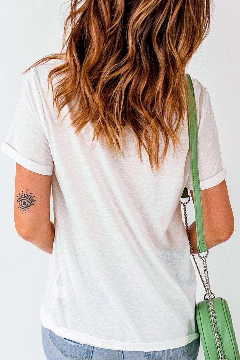 Sequin Flower Round Neck Short Sleeve T-Shirt - Trendsi - Flyclothing LLC