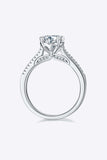 1 Carat Moissanite 925 Sterling Silver Side Stone Ring - Trendsi - Flyclothing LLC