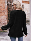Long Flounce Sleeve Round Neck Blouse - Trendsi - Flyclothing LLC