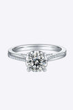 1 Carat Moissanite 925 Sterling Silver Side Stone Ring - Trendsi - Flyclothing LLC