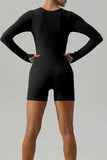 Square Neck Long Sleeve Active Romper - Trendsi - Flyclothing LLC