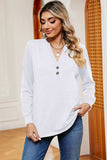 Notched Long Sleeve T-Shirt - Trendsi - Flyclothing LLC