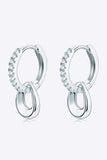 925 Sterling Silver Moissanite Double Hoop Earrings - Trendsi - Flyclothing LLC