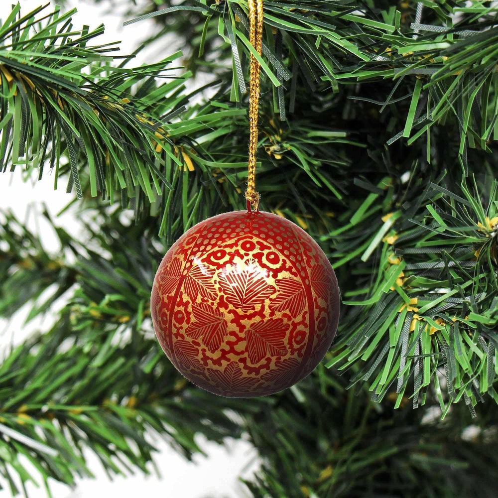 Handpainted Ornaments, Gold Chinar Leaves - Pack of 3 - Asha Handicrafts - Flyclothing LLC