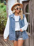 Button Front Sleeveless Denim Jacket - Trendsi - Flyclothing LLC