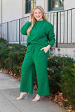 Double Take Full Size Textured Long Sleeve Top and Drawstring Pants Set - Trendsi - Flyclothing LLC