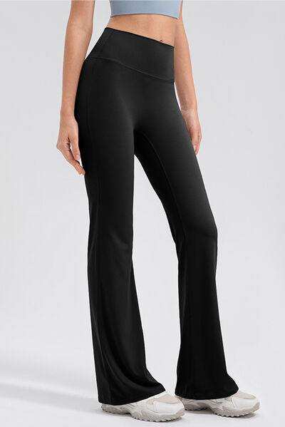 High Waist Straight Active Pants - Trendsi - Flyclothing LLC
