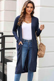 Open Front Slit Cardigan with Pockets - Trendsi - Flyclothing LLC