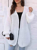 Open Front Dropped Shoulder Longline Cardigan - Trendsi - Flyclothing LLC