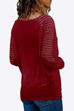 V-Neck Long Raglan Sleeve Top - Trendsi - Flyclothing LLC
