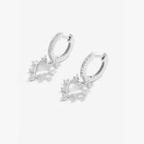 925 Sterling Silver Inlaid Zircon Heart Dangle Earrings - Trendsi - Flyclothing LLC