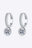 1 Carat Moissanite Rhodium-Plated Drop Earrings - Trendsi - Flyclothing LLC