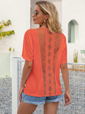 Round Neck Short Sleeve Top - Trendsi - Flyclothing LLC