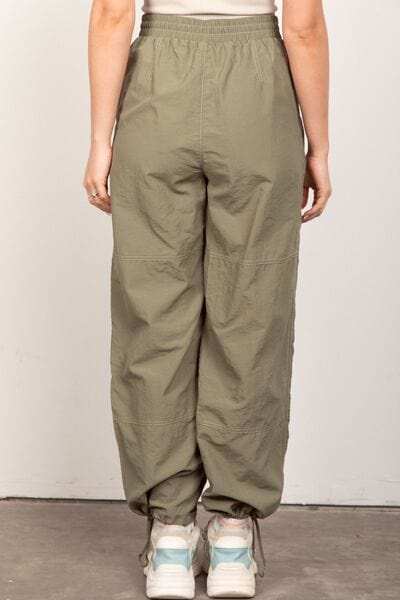 VERY J Drawstring Woven Parachute Joggers - Trendsi - Flyclothing LLC