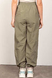 VERY J Drawstring Woven Parachute Joggers - Trendsi - Flyclothing LLC