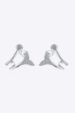 Moissanite Fishtail Rhodium-Plated Earrings - Trendsi - Flyclothing LLC