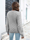 Round Neck Dropped Shoulder Sweater - Trendsi - Flyclothing LLC