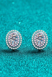 Platinum-Plated Moissanite Stud Earrings - Trendsi - Flyclothing LLC