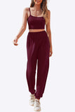 Cropped Cami and Side Split Joggers Set - Trendsi - Flyclothing LLC