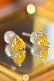 2 Carat Yellow Heart Moissanite Platinum-Plated Earrings - Trendsi - Flyclothing LLC