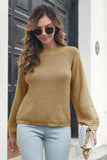 Round Neck Rib-Knit Sweater - Trendsi - Flyclothing LLC