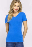 ACTIVE BASIC V-Neck Short Sleeve T-Shirt - Trendsi - Flyclothing LLC