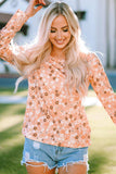 Floral Print Round Neck Long Sleeve Tee - Trendsi - Flyclothing LLC