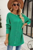 Boat Neck Dropped Shoulder Knit Top - Trendsi - Flyclothing LLC