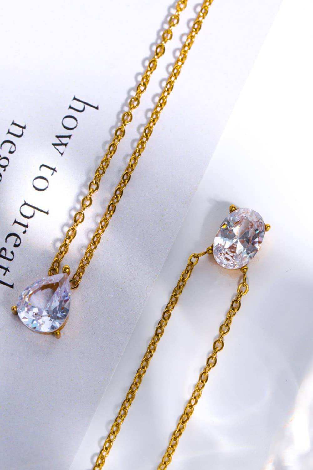 Stainless Steel Geometrical Shape Necklace - Trendsi - Flyclothing LLC