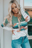 Geometric Round Neck Long Sleeve T-Shirt - Trendsi - Flyclothing LLC