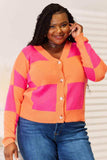 Woven Right Checkered V-Neck Dropped Shoulder Cardigan - Trendsi - Flyclothing LLC