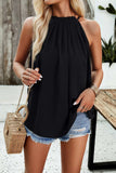 Ruched Grecian Neck Tank - Trendsi - Flyclothing LLC