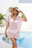 Openwork V-Neck Short Sleeve Cover Up - Trendsi - Flyclothing LLC