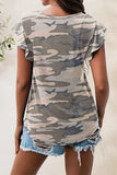 Printed Round Neck Short Sleeve T-Shirt - Trendsi - Flyclothing LLC