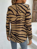 Printed Half Zip Long Sleeve T-Shirt - Trendsi - Flyclothing LLC