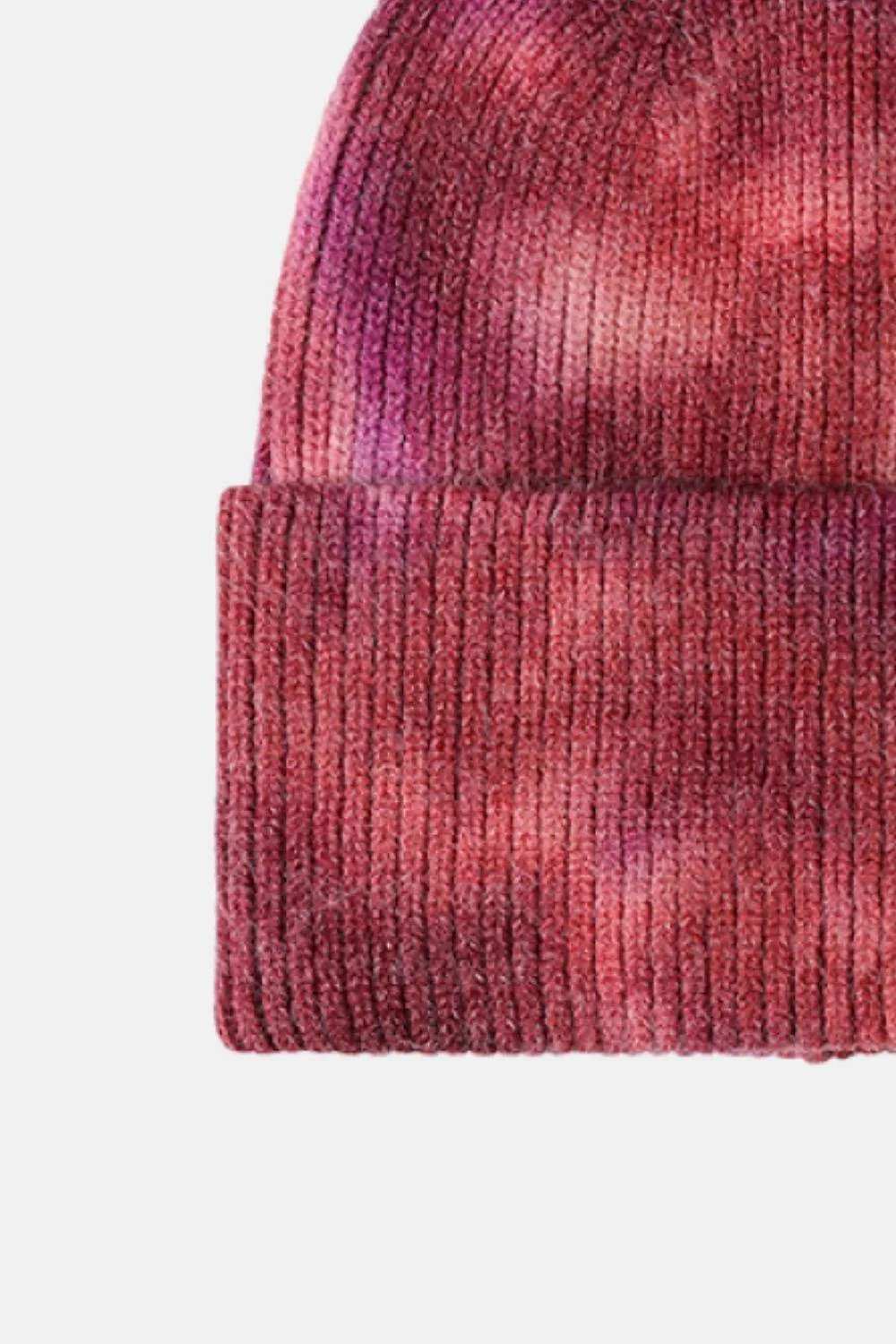Tie-Dye Cuffed Rib-Knit Beanie Hat - Trendsi - Flyclothing LLC