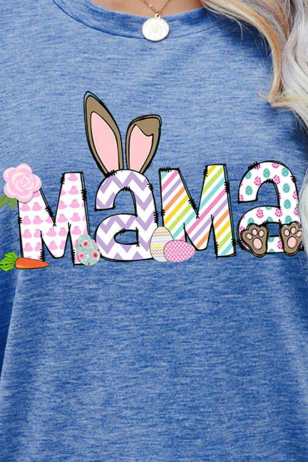 Easter MAMA Graphic Round Neck T-Shirt - Trendsi - Flyclothing LLC