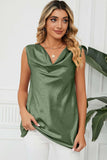 Ruched Cowl Neck Tank - Trendsi - Flyclothing LLC
