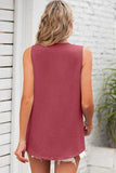 Texture V-Neck Sleeveless Top - Trendsi - Flyclothing LLC
