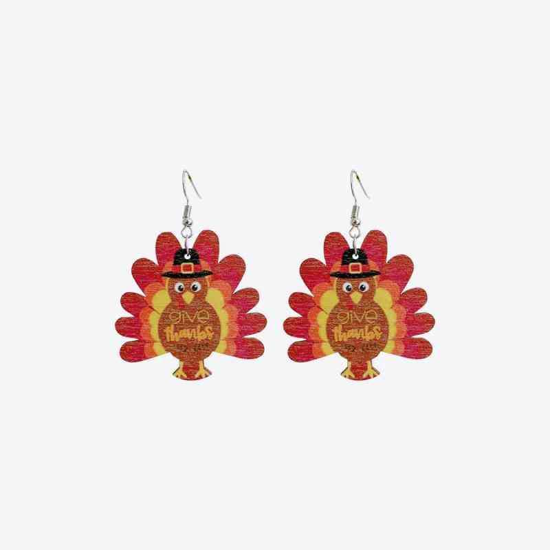 Thanksgiving Turkey Drop Earrings - Trendsi - Flyclothing LLC
