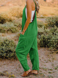 Double Take Full Size Sleeveless V-Neck Pocketed Jumpsuit - Trendsi - Flyclothing LLC