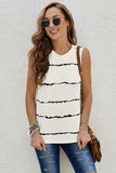 Striped Round Neck Tank - Trendsi - Flyclothing LLC