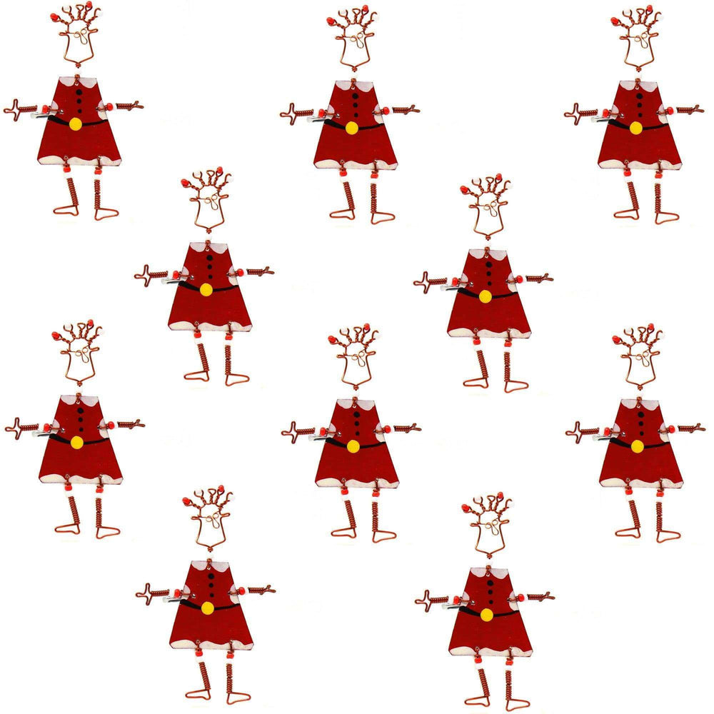 Set of 10 Dancing Girl Santa Pins - Creative Alternatives - Creative Alternatives - Flyclothing LLC