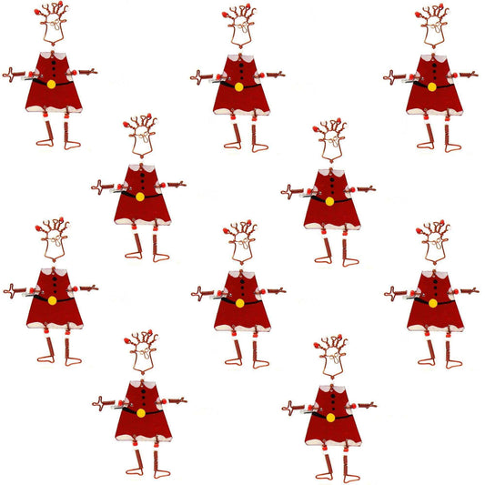 Set of 10 Dancing Girl Santa Pins - Creative Alternatives - Creative Alternatives - Flyclothing LLC
