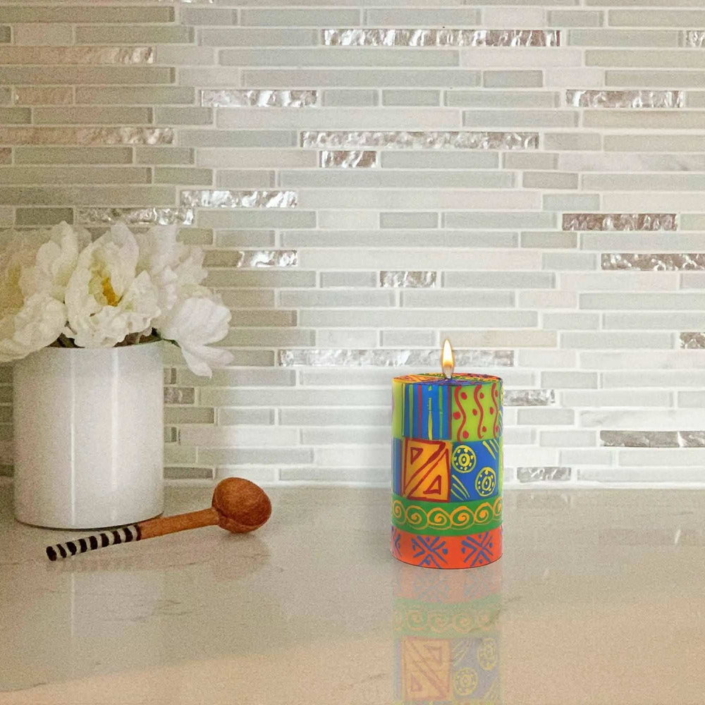 Single Boxed Hand-Painted Pillar Candle - Shahida Design - Nobunto - Nobunto - Flyclothing LLC