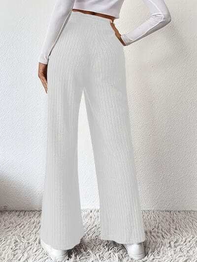 Ribbed High Waist Pants - Trendsi - Flyclothing LLC