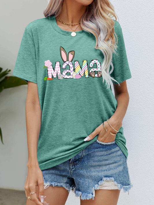 Easter MAMA Graphic Round Neck T-Shirt - Trendsi - Flyclothing LLC