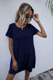 Round Neck Short Sleeve Mini Dress - Trendsi - Flyclothing LLC